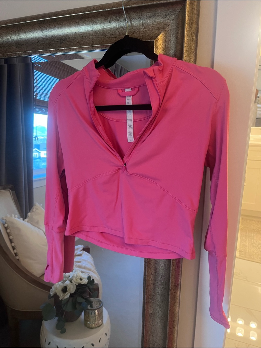 CRZ Yoga Women's Pink Quarter-Zip Performance Top
